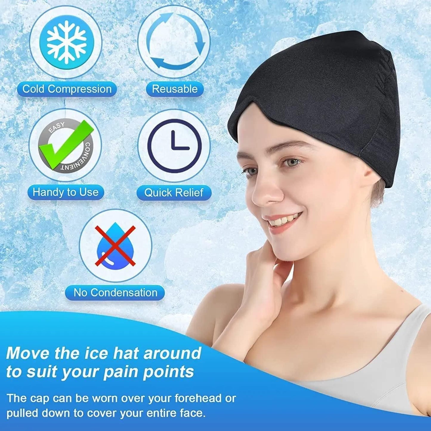 Migraine Relief Cap with Hot & Cold Therapy