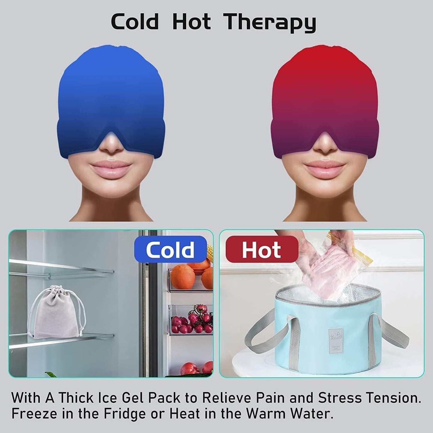 Migraine Relief Cap with Hot & Cold Therapy